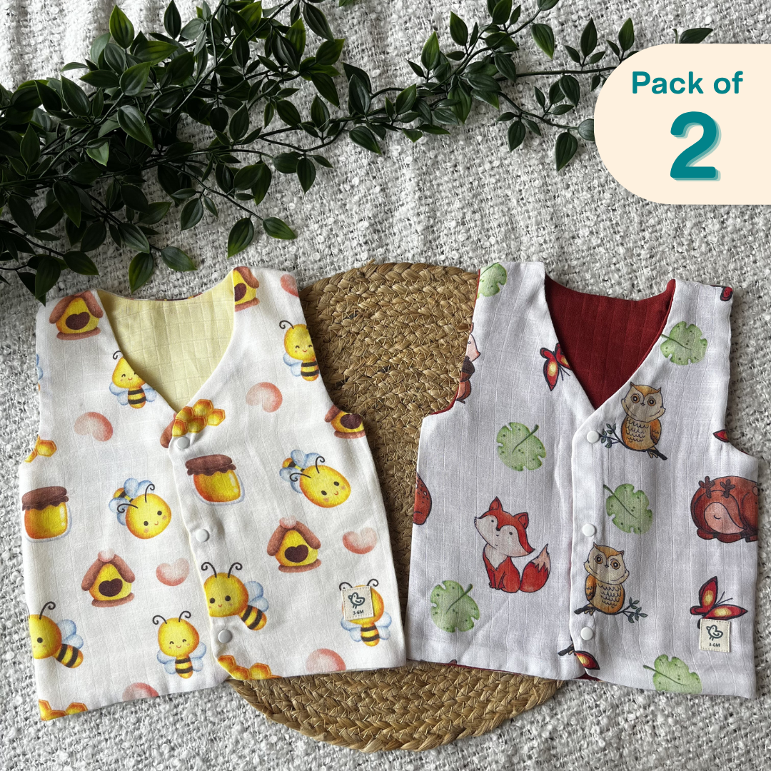 Bon Veggie - Reversible Muslin Jabla (Pack of 2)