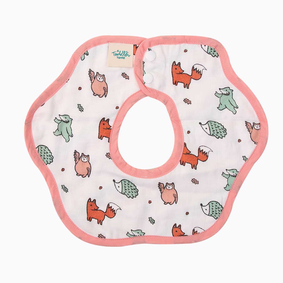 Woodlander Reversible Bib 0 To 12 Months (Organic Muslin Cotton) For Newborn