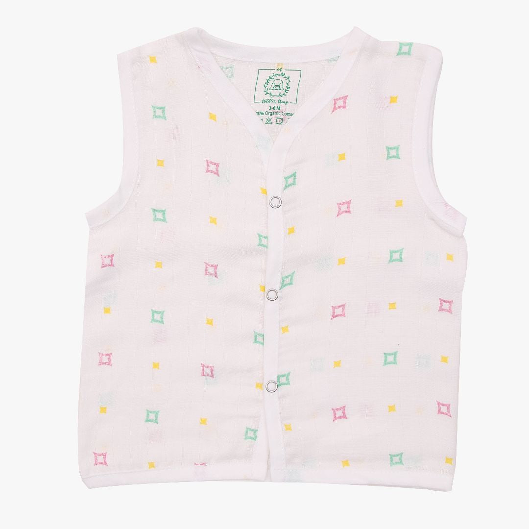 Muslin Matching Jablas and Nappies (6 + 6 Nappies) - Pack of 12 (Button and Knot)