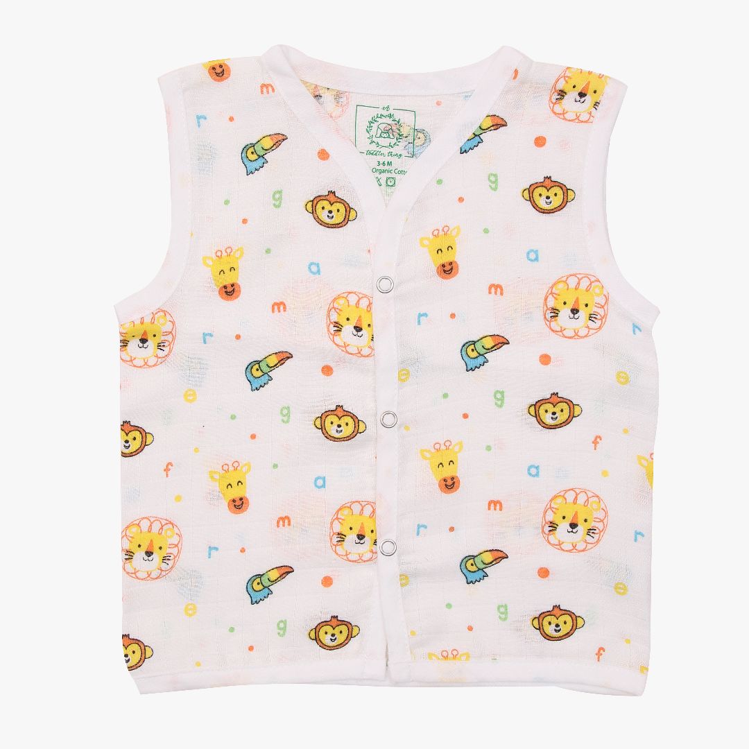 Muslin Matching Jablas and Nappies (6 + 6 Nappies) - Pack of 12 (Button and Knot)