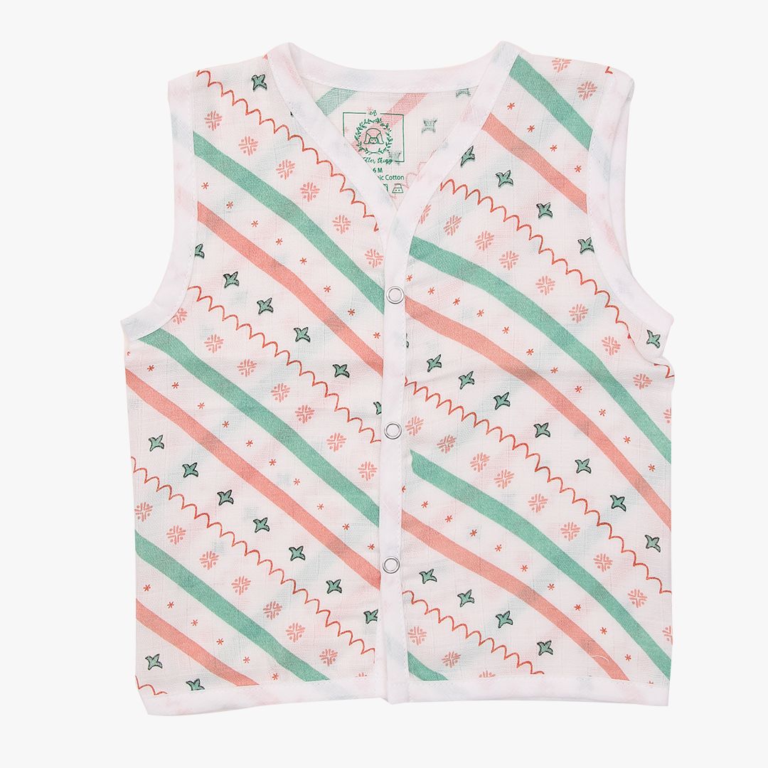 Muslin Matching Jablas and Nappies (6 + 6 Nappies) - Pack of 12 (Button and Knot)