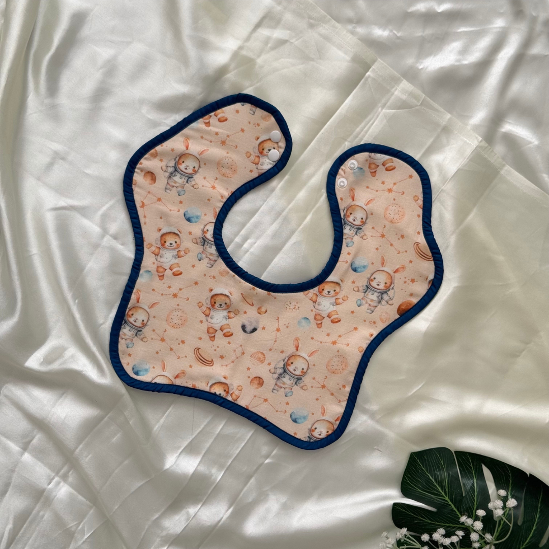 Galactic Zoo - Muslin Bib ( 6 - 12 Months )