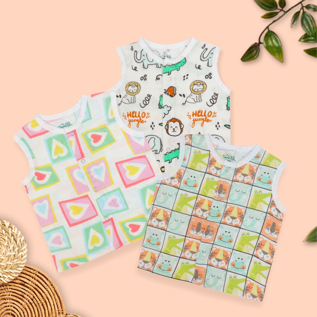 Special Edition - Muslin Jabla Button Type for Babies - Combo Packs