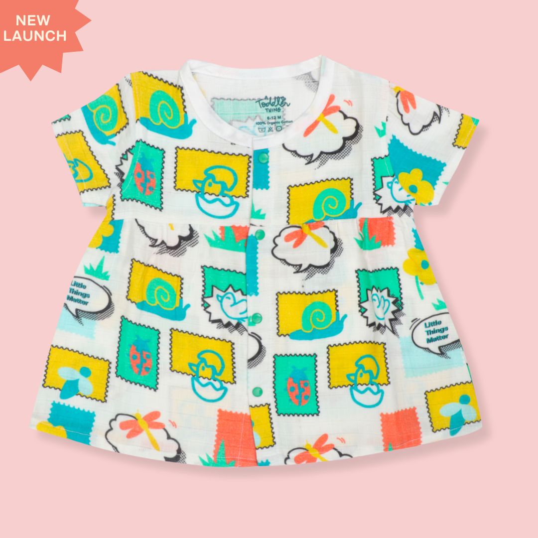 Spring whispers - Muslin Button Frock