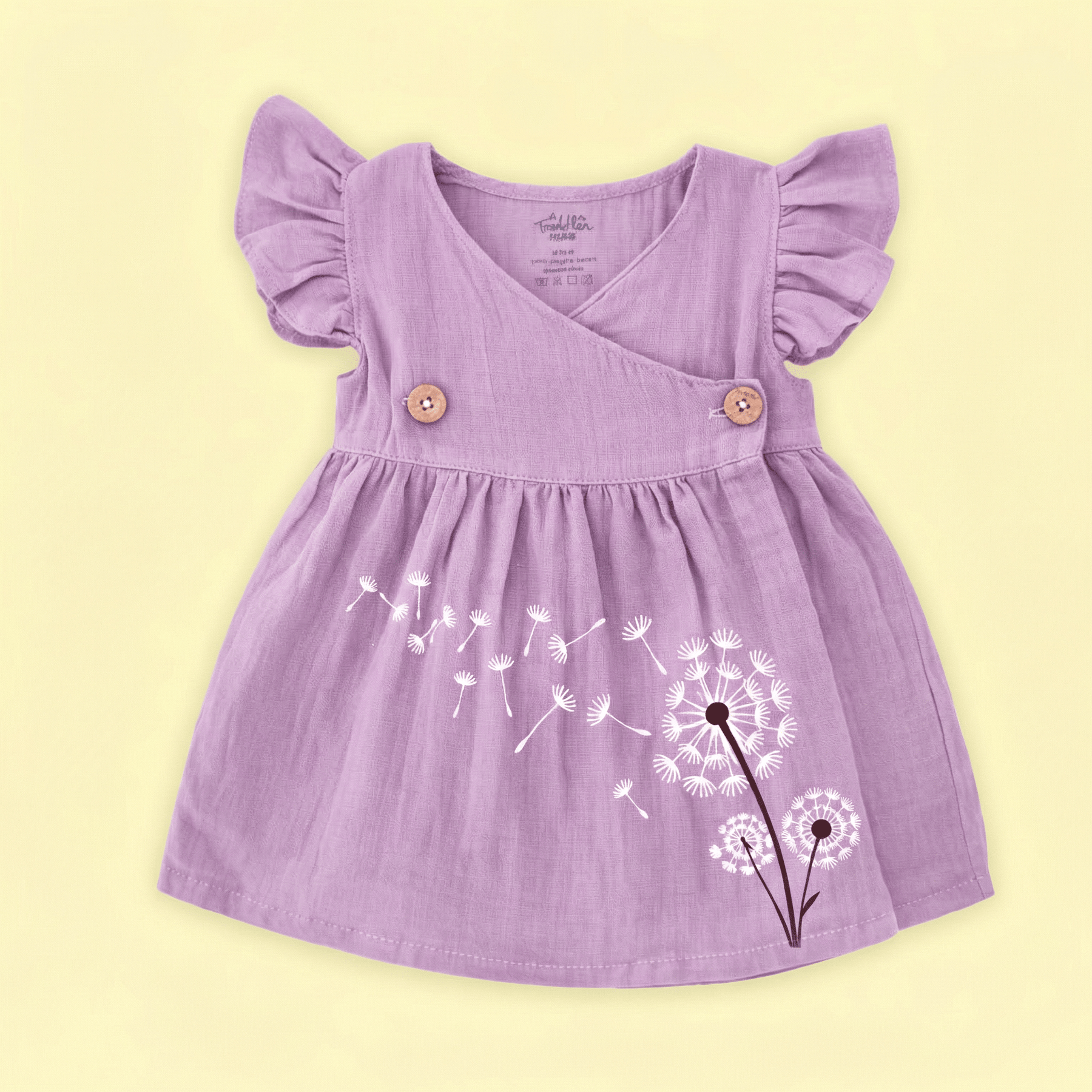 Mauve - Muslin Dandelions Frill Frock