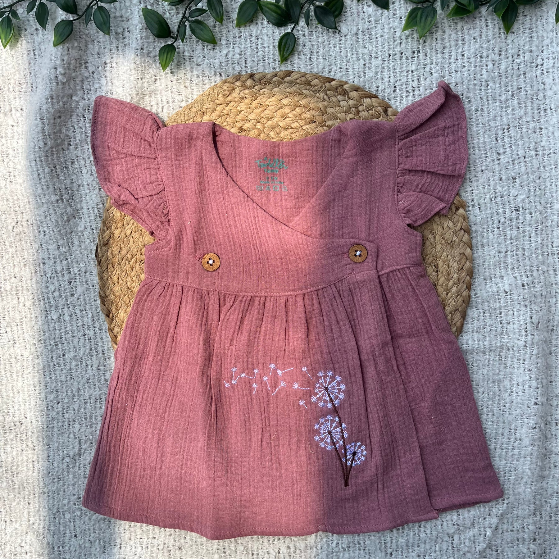 Mauve - Muslin Dandelions Frill Frock