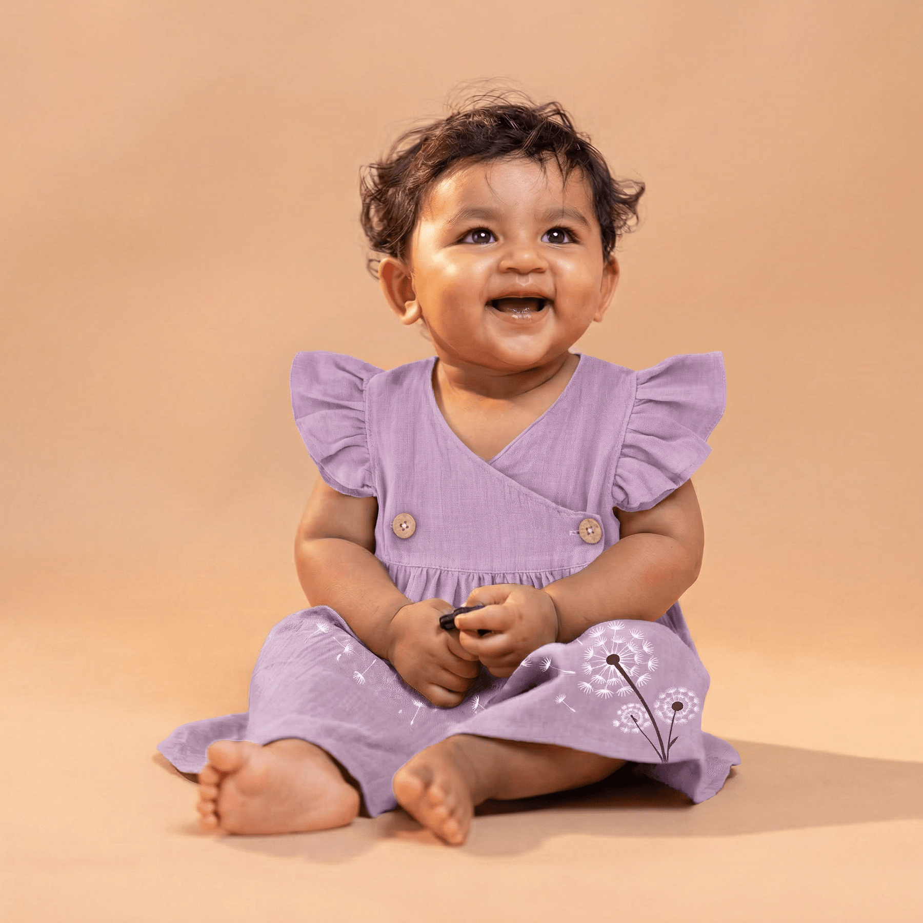 Mauve - Muslin Dandelions Frill Frock