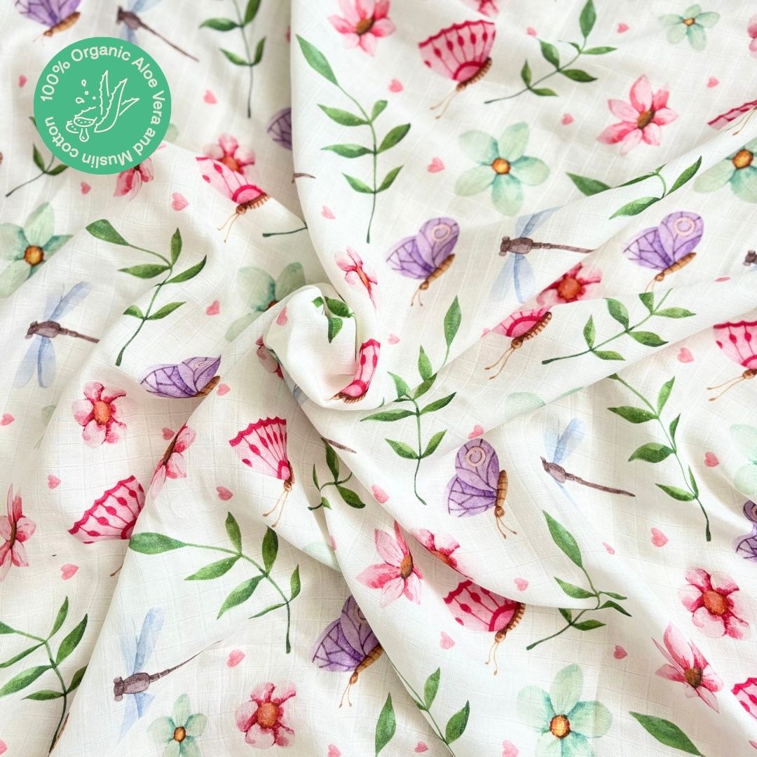 Spring Daisy - Organic Muslin Aloe Vera Towel