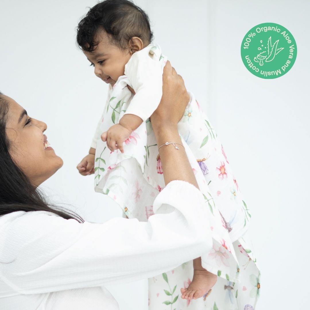 Spring Daisy - Organic Muslin Aloe Vera Towel