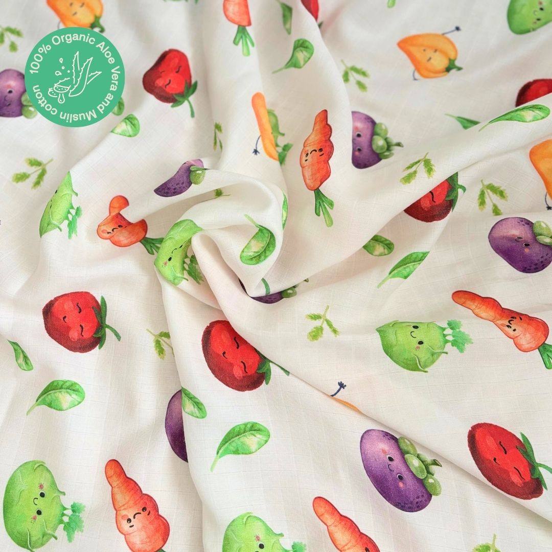 Veggie Delight - Organic Muslin Aloe Vera Towel