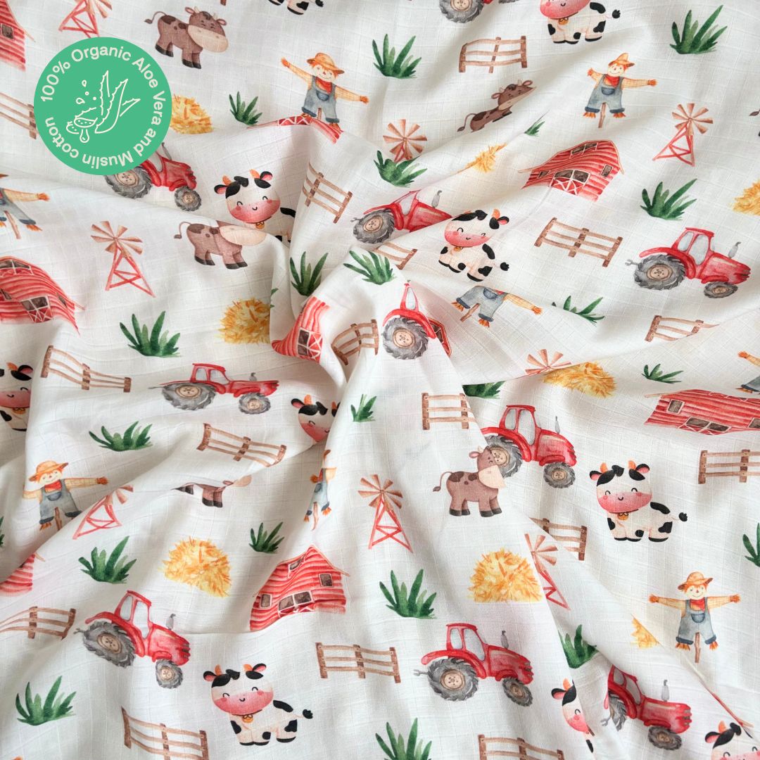 Farm Fest - Organic Muslin Aloe Vera Towel