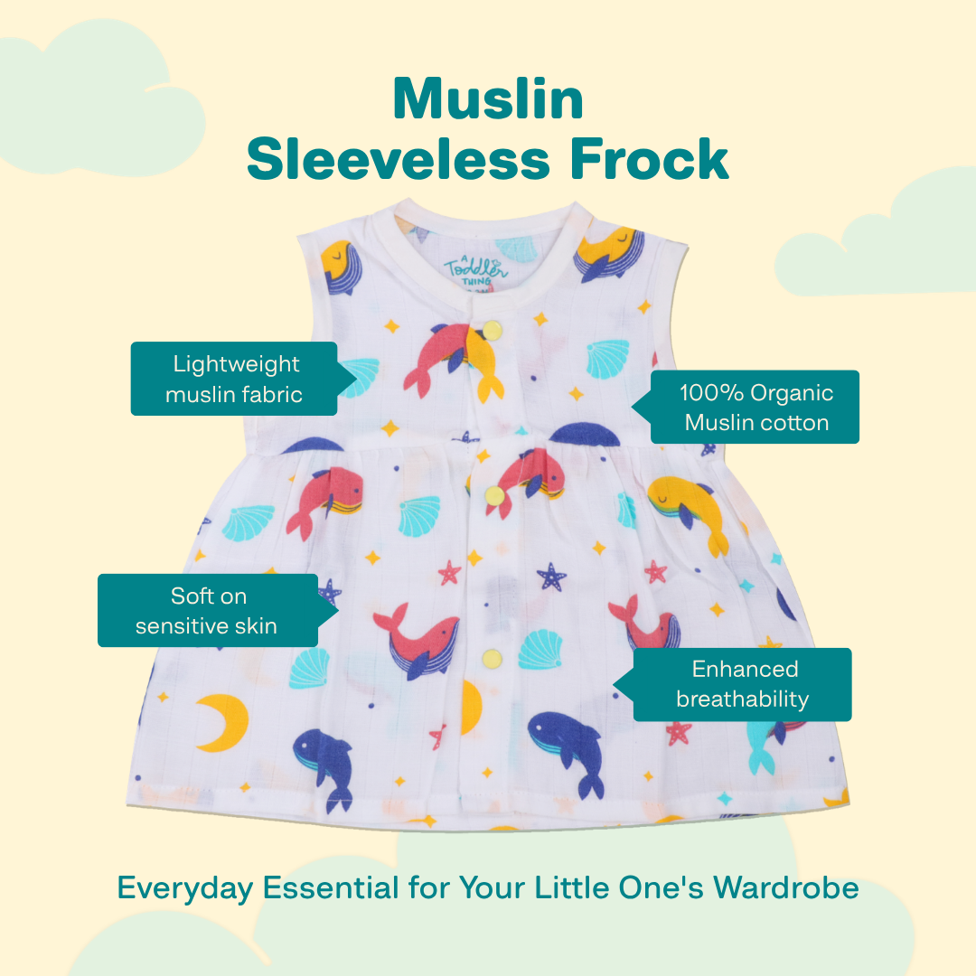Shell Hopper - Muslin Sleeveless Frock - Pack of 2