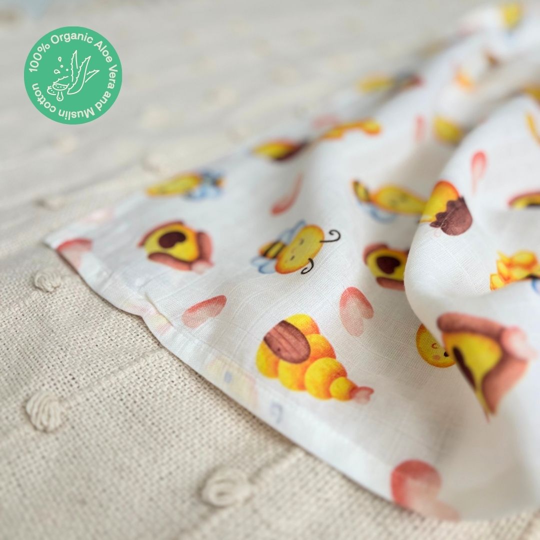 Bumble Bee - Organic Muslin Aloe Vera Towel