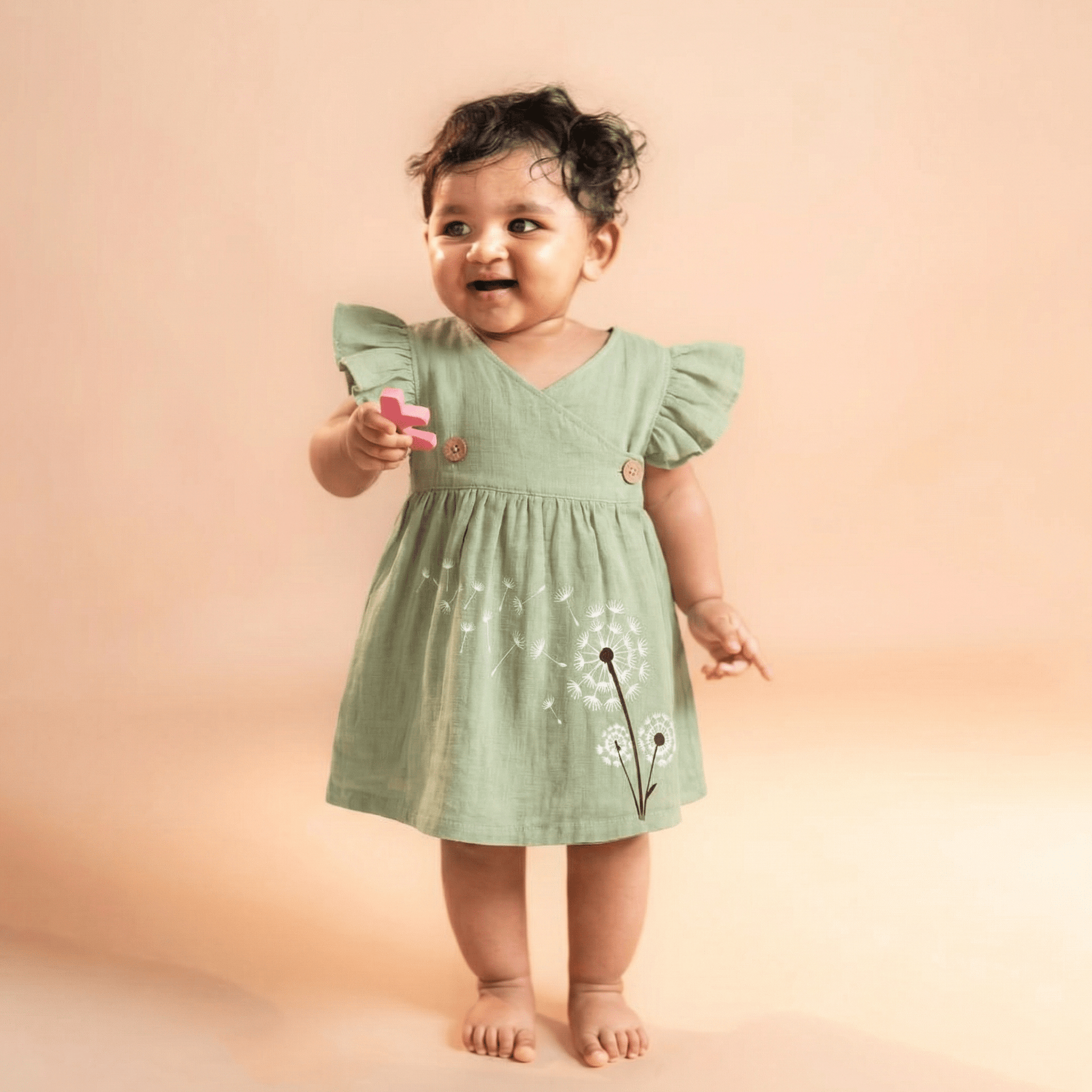 Mauve - Muslin Dandelions Frill Frock
