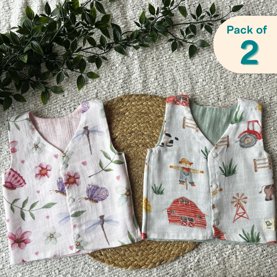 Bon Veggie - Reversible Muslin Jabla (Pack of 2)