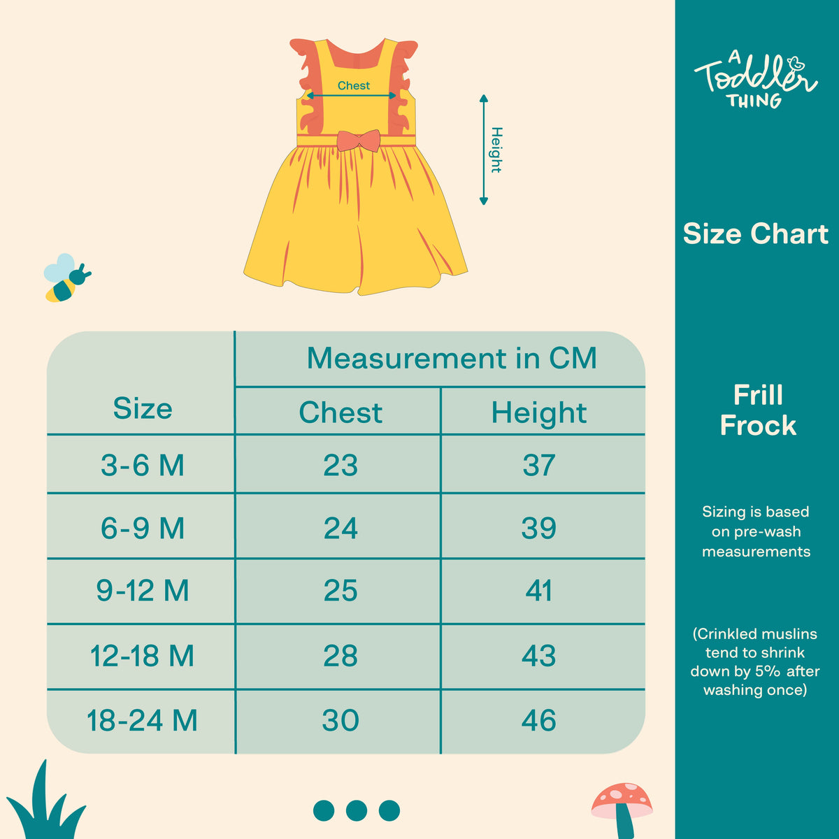 Little Leaf - Crinkled Muslin Frill Frock