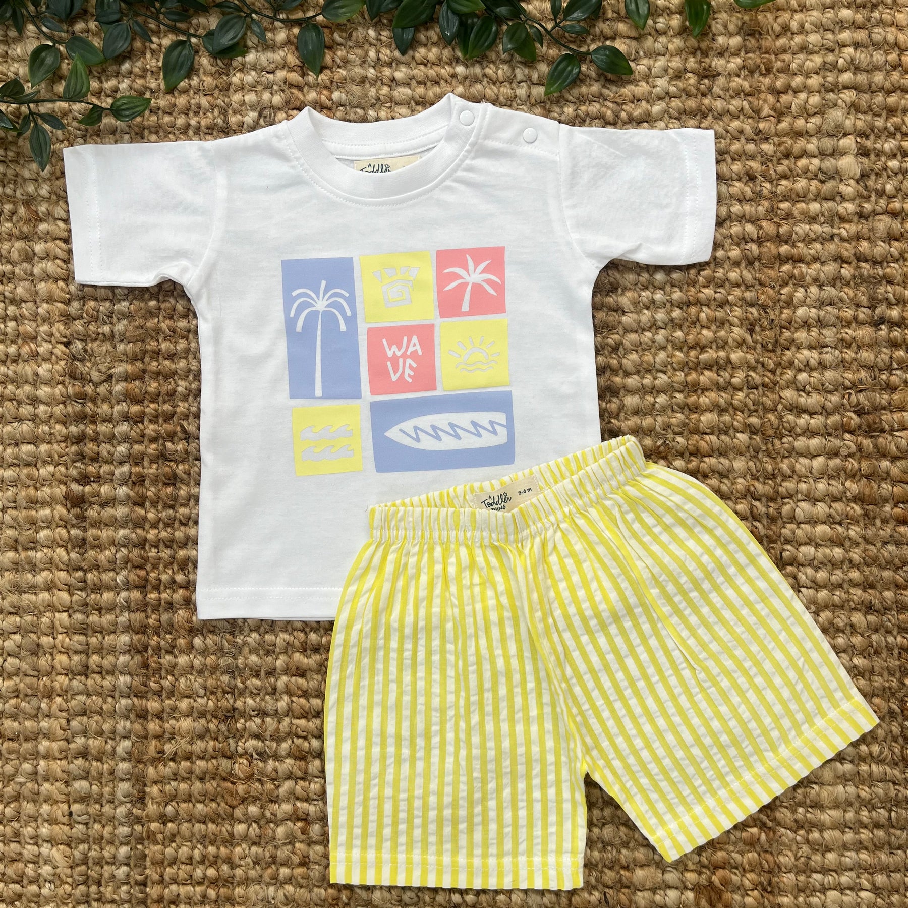 Beach Day - Seersucker T-Shirt & Shorts for Boys