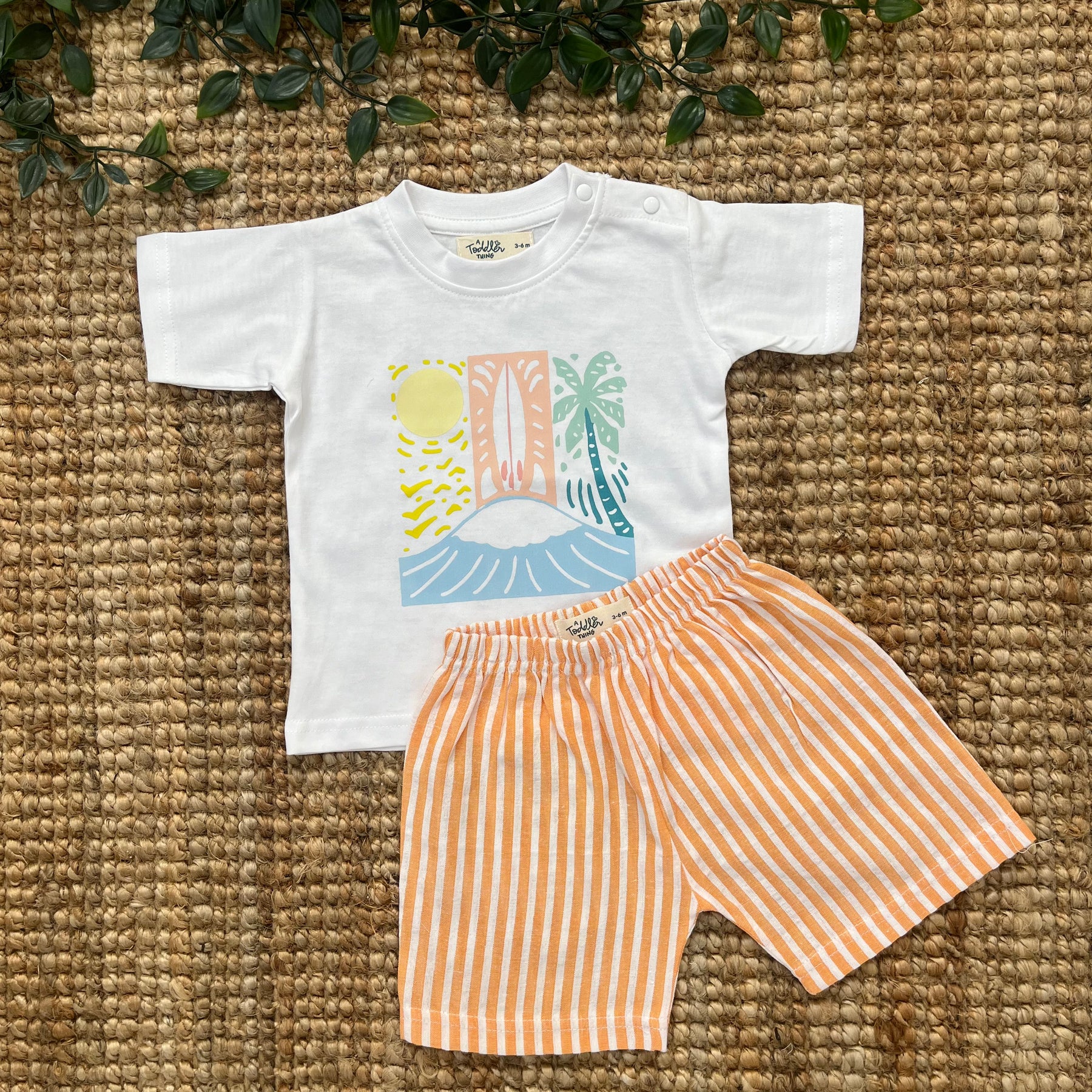 Beach Day - Seersucker T-Shirt & Shorts for Boys