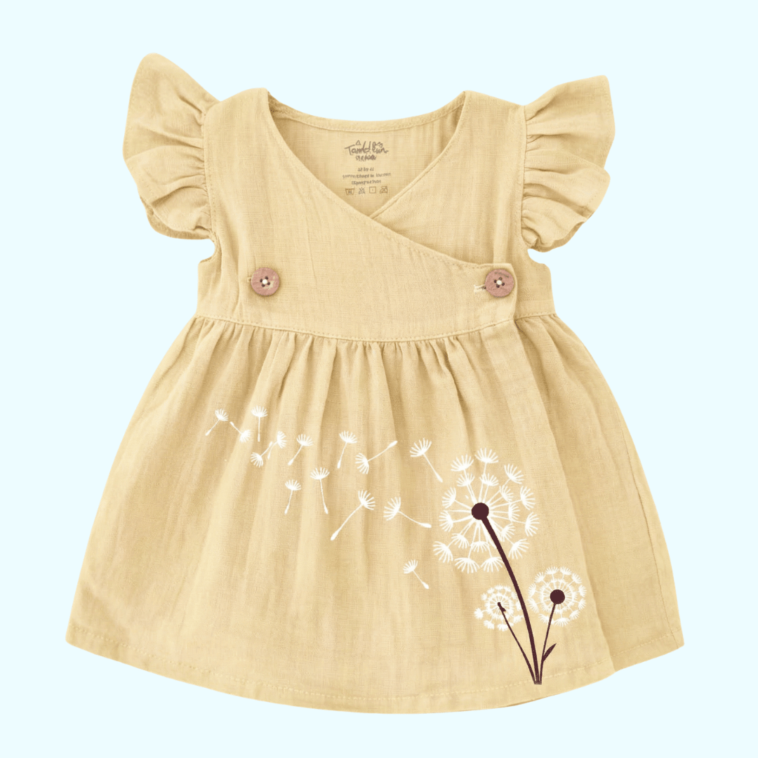 Mauve - Muslin Dandelions Frill Frock