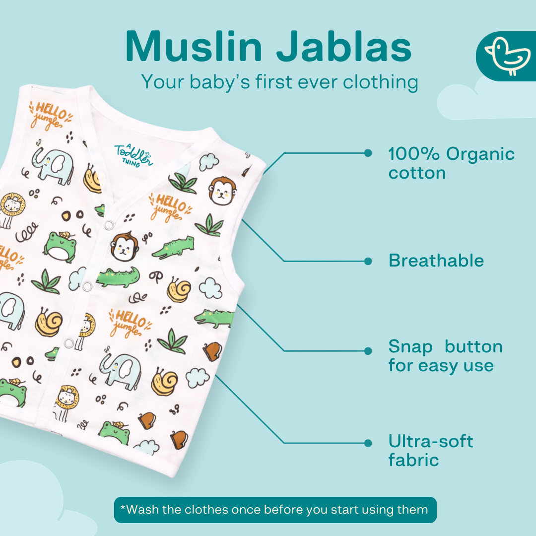 BEST SELLER - Muslin Jabla Button Type for Babies - Combo Packs