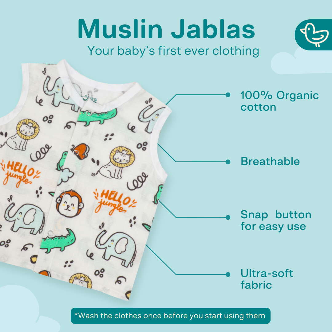 BEST SELLER - Muslin Jabla Button Type for Babies - Combo Packs