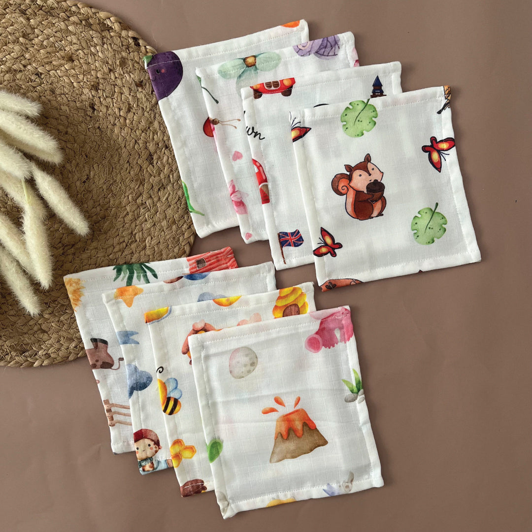 "Aloe Vera Muslin Wipes (Pack Of 8) "