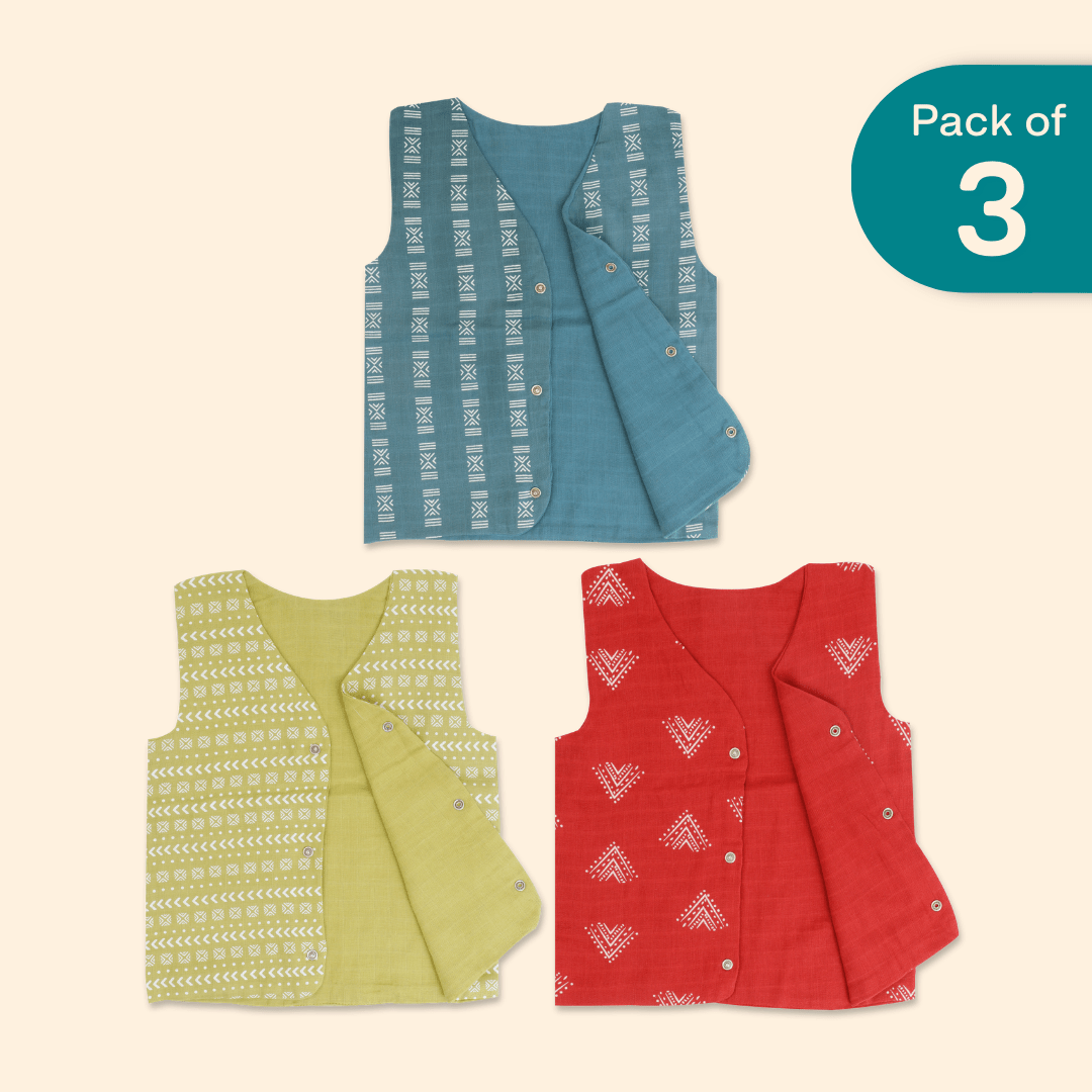 Eggstra Cute - Reversible Muslin Jabla - Pack of 3