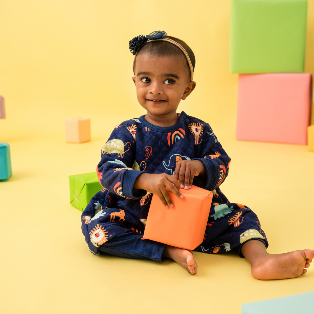 Zoom Zoom - Quilted Full sleeve Frock and pants for girls