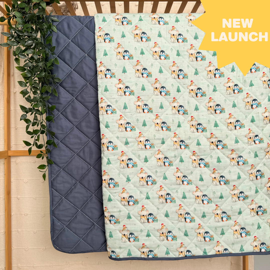 Bunny Rides - Muslin Quilt for newborn babies to 5 years