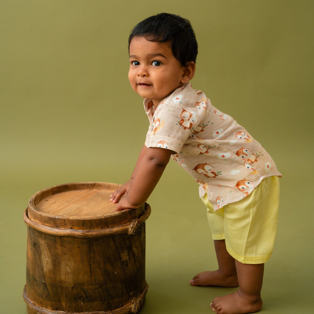 Owl Dreams - Muslin Top and Shorts for kids