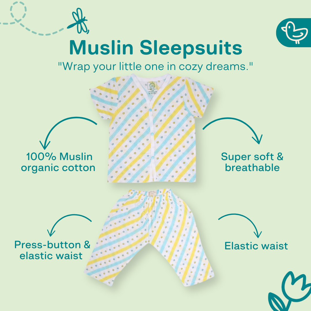 Twinkling Star - Muslin Sleep Suit for babies and kids (Unisex)