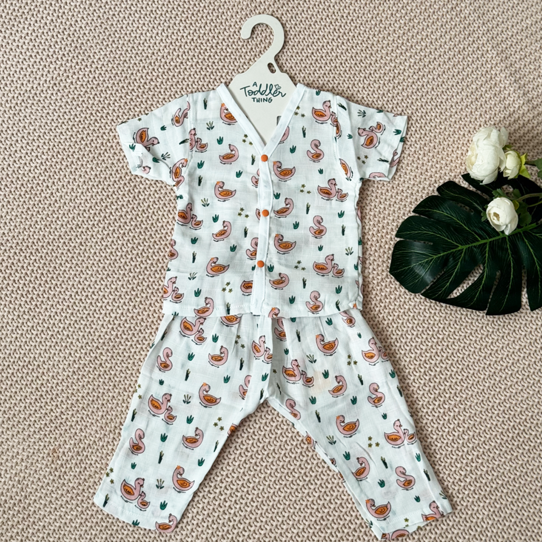 White Swan- Muslin Sleep Suit for babies and kids (Unisex)