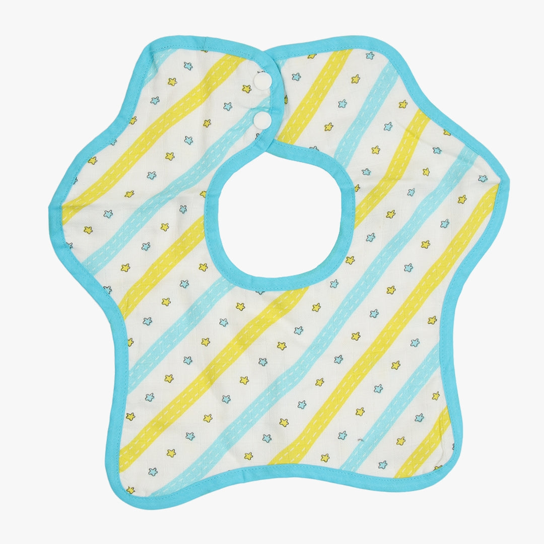 Newborn Buzzing bees Reversible Bib 0 To 12 Months (Organic Muslin Cotton)