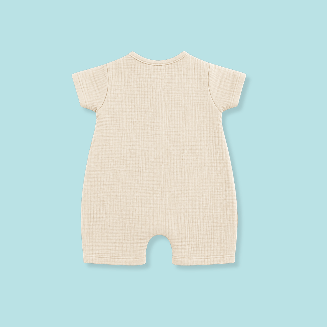 Vanilla Sand - Crinkled Muslin Half Sleeve Jumpsuit