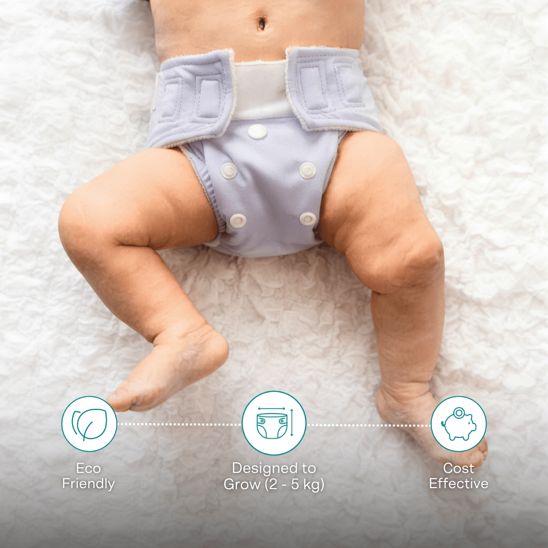 Aqua Blue - Newborn Diaper - Pack of 2