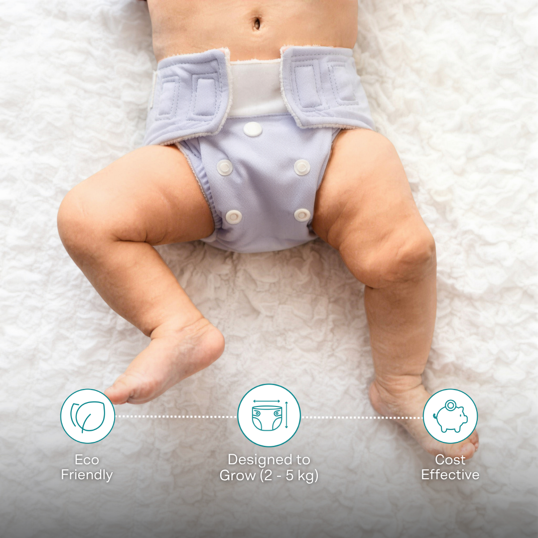 Soft Lilac - Newborn Diaper (Cloth)