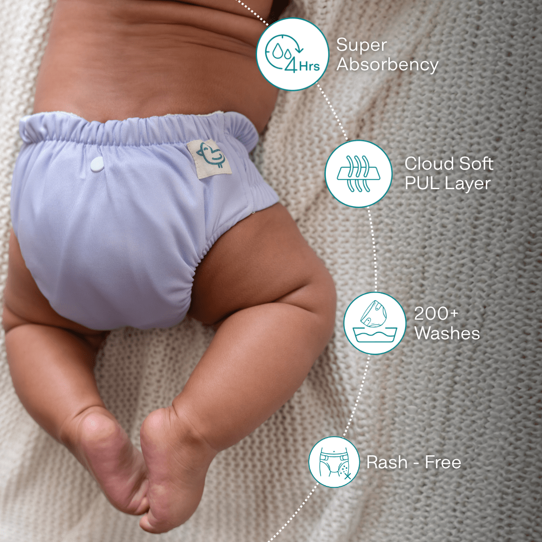 Aqua Blue - Newborn Diaper - Pack of 2
