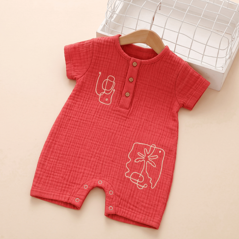 Vanilla Sand - Crinkled Muslin Half Sleeve Jumpsuit