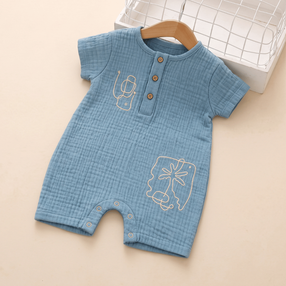 Vanilla Sand - Crinkled Muslin Half Sleeve Jumpsuit