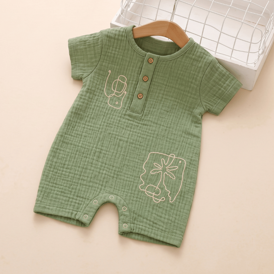 Vanilla Sand - Crinkled Muslin Half Sleeve Jumpsuit