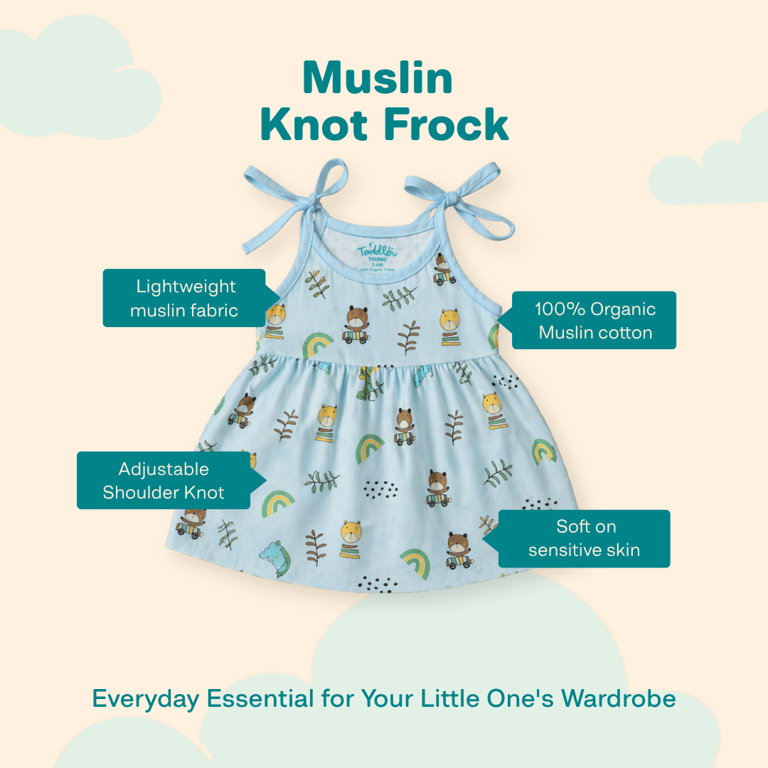 Rainbow Days - Muslin Knot Frock - Pack of 2