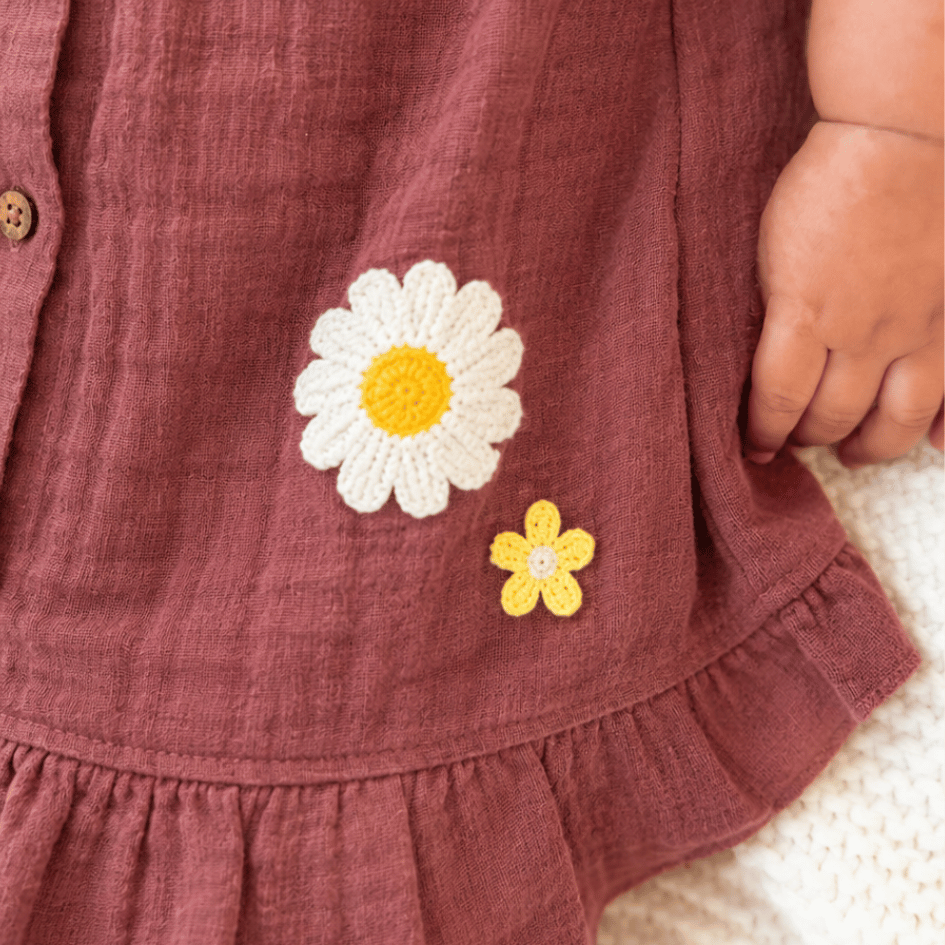 Buttercup Bloom - Crinkled Muslin A-line Sleeveless Frock