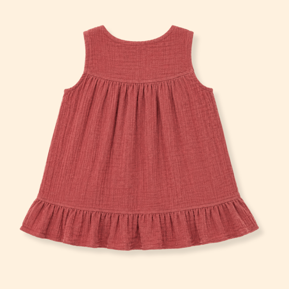 Buttercup Bloom - Crinkled Muslin A-line Sleeveless Frock