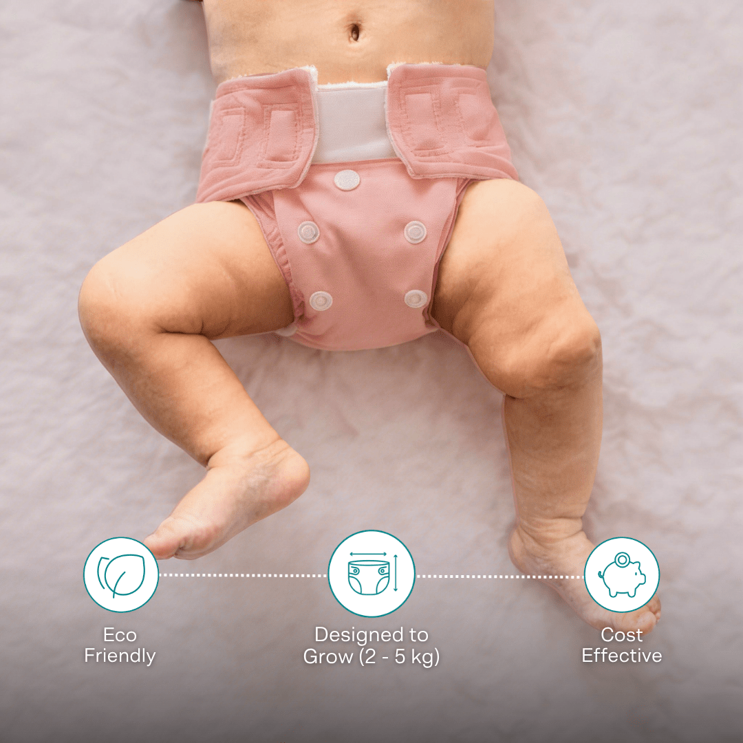 Aqua Blue - Newborn Diaper - Pack of 2