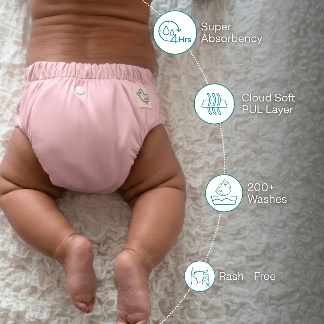 Aqua Blue - Newborn Diaper - Pack of 2