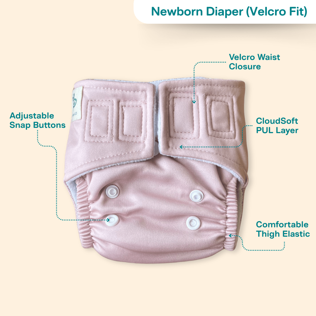 Aqua Blue - Newborn Diaper - Pack of 2