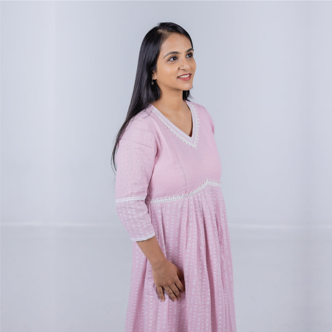 Lavender Maternity Feeding Top and Puffed Co-ord sets