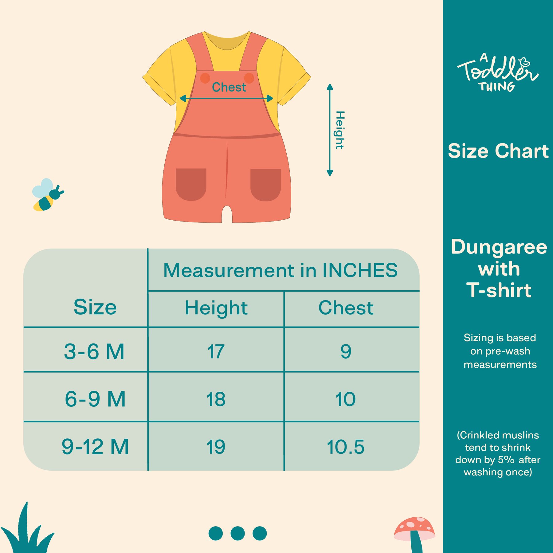 Monkie - Crinkled Muslin Dungarees