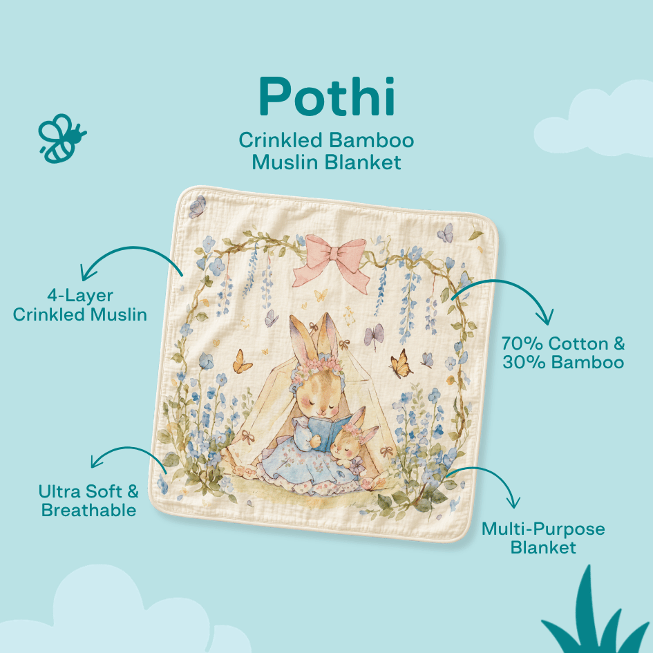 Happy Garden - Crinkled Muslin Bamboo Blanket