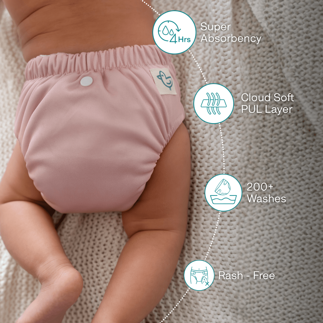 Aqua Blue - Newborn Diaper - Pack of 2